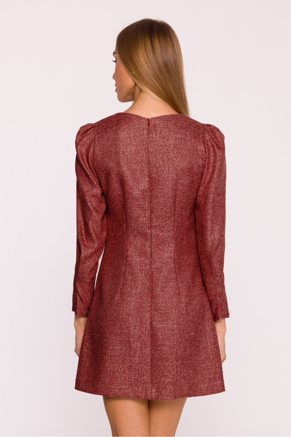 Sukienka Model MOE870 Bordo - Moe216634 - Czerwony - obrazek 3