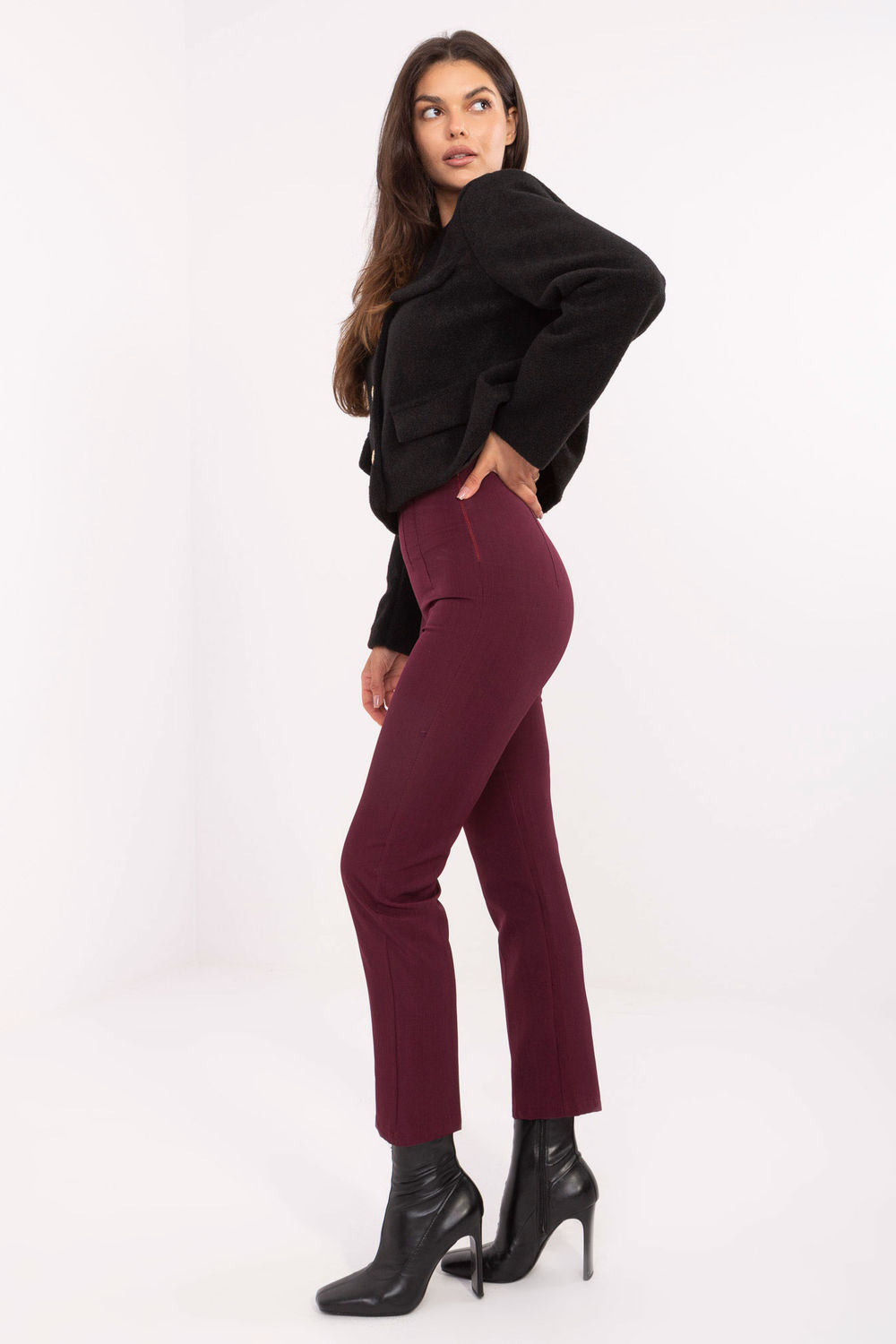 Spodnie Damskie Model IT-SP-FL9069.00 Bordo - Rue Paris216742 - Czerwony - obrazek 2