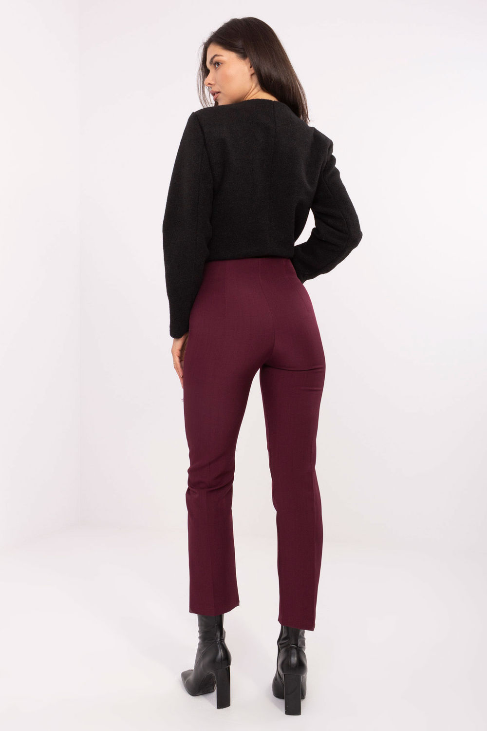 Spodnie Damskie Model IT-SP-FL9069.00 Bordo - Rue Paris216742 - Czerwony - obrazek 3