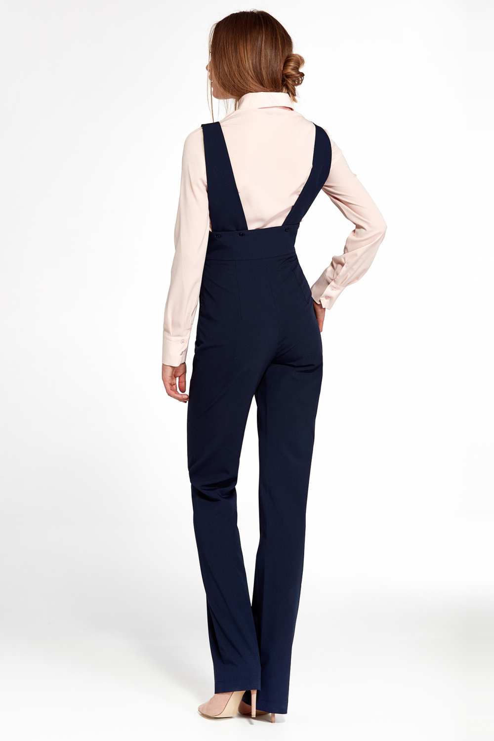 Granatowy kombinezon z szelkami KM19 Navy - Nife216889 - Granatowy - obrazek 3