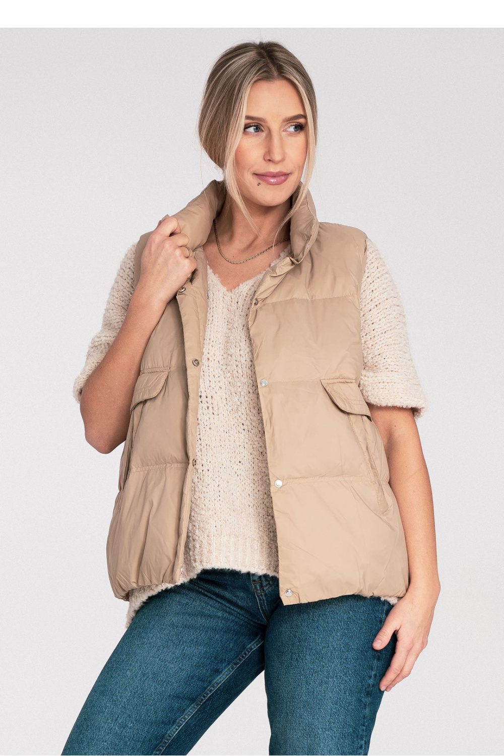 Kamizelka Model M1115 Beige - Figl217068 - Beżowy