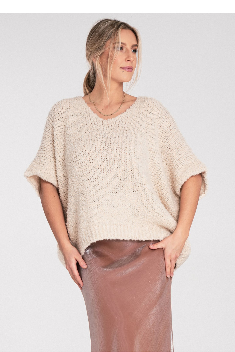 Sweter Damski Model M1109 Beige - Figl217071 - Beżowy