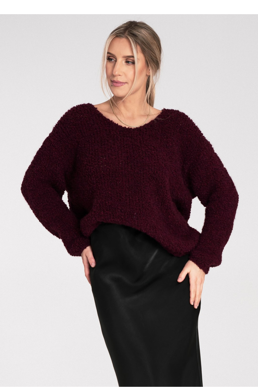 Sweter Damski Model M1108 Bordo - Figl217073 - Czerwony