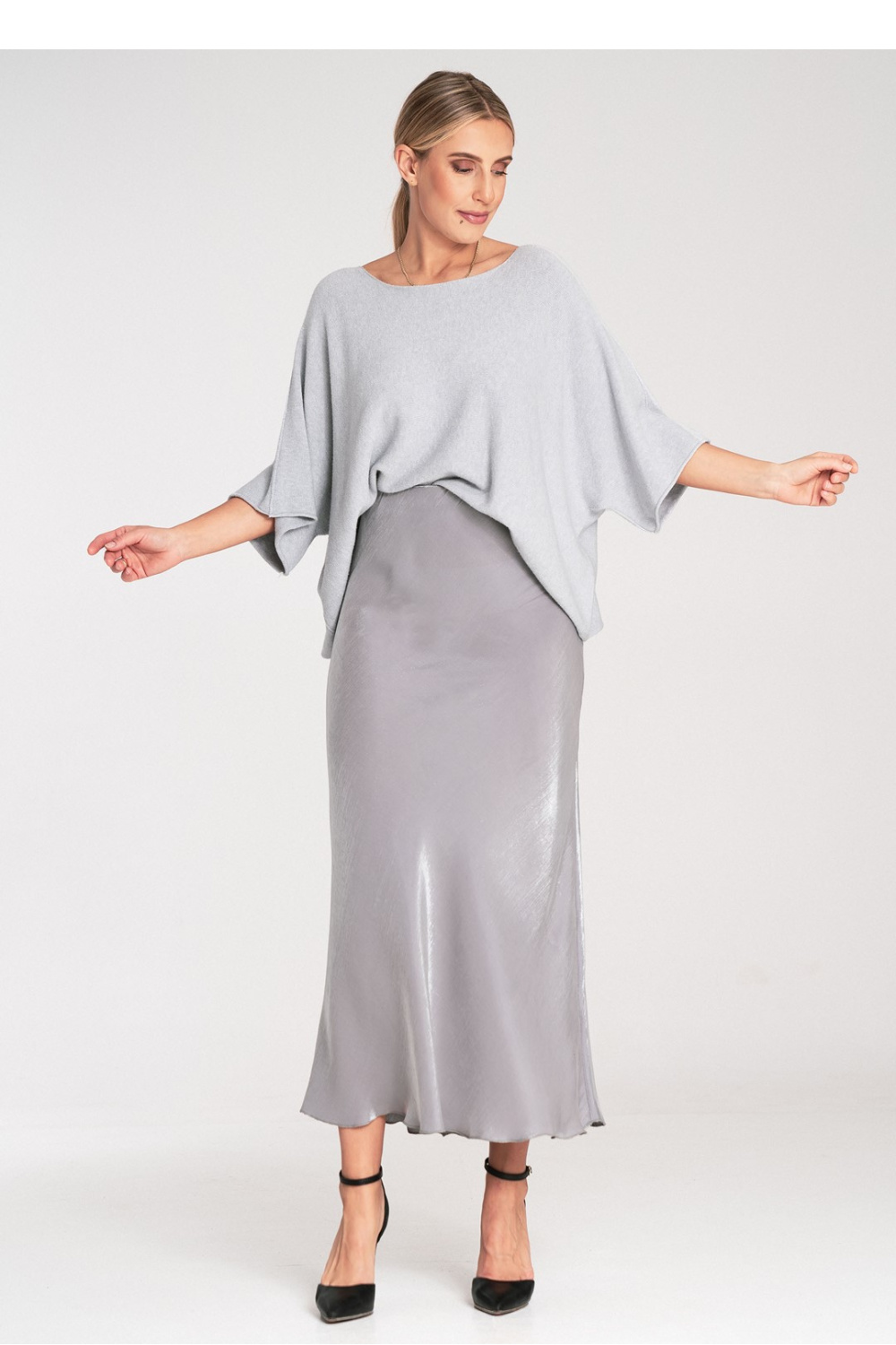 Sweter Damski Model M1102 Grey - Figl217075 - Szary - obrazek 2