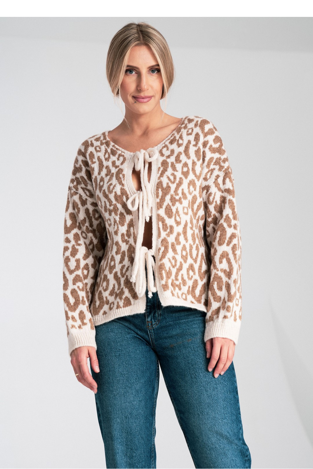 Sweter Damski Model M1094 White/Beige - Figl217094 - Wielokolorowy