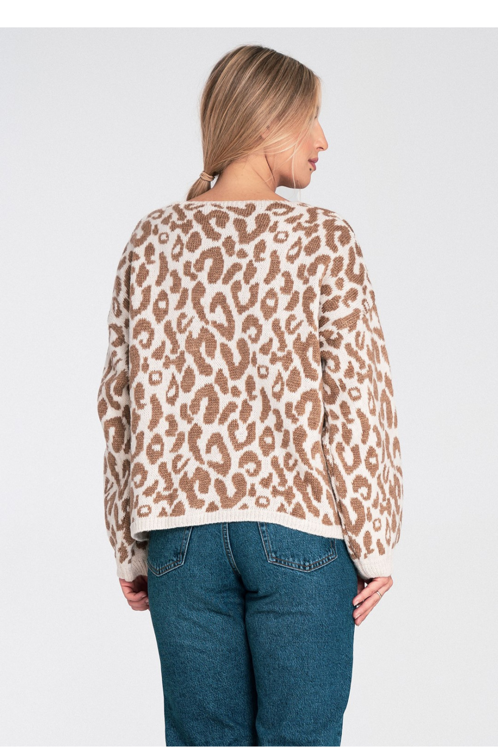 Sweter Damski Model M1094 White/Beige - Figl217094 - Wielokolorowy - obrazek 3