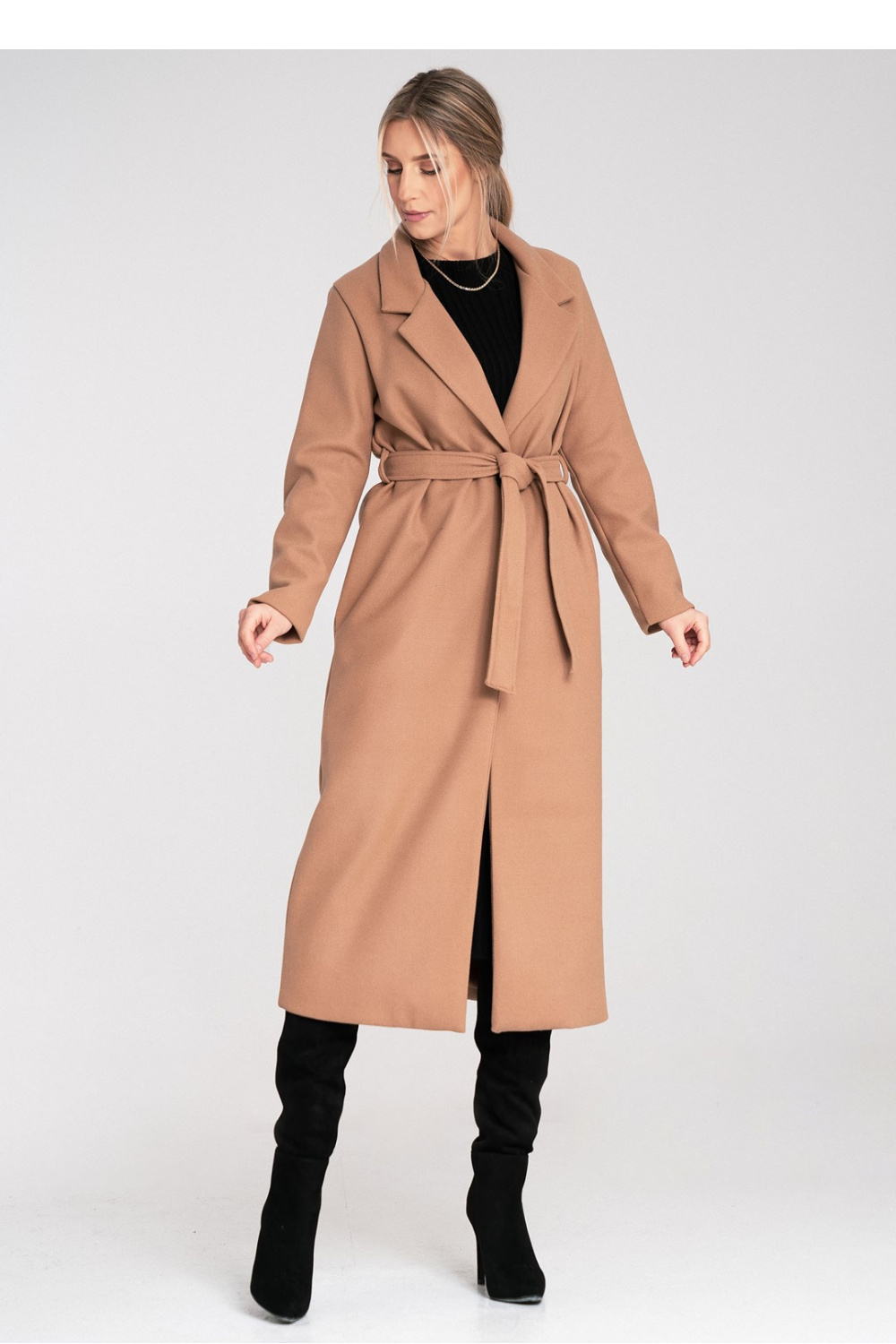 Płaszcz Damski Model M1114 Beige - Figl217100 - Beżowy - obrazek 2