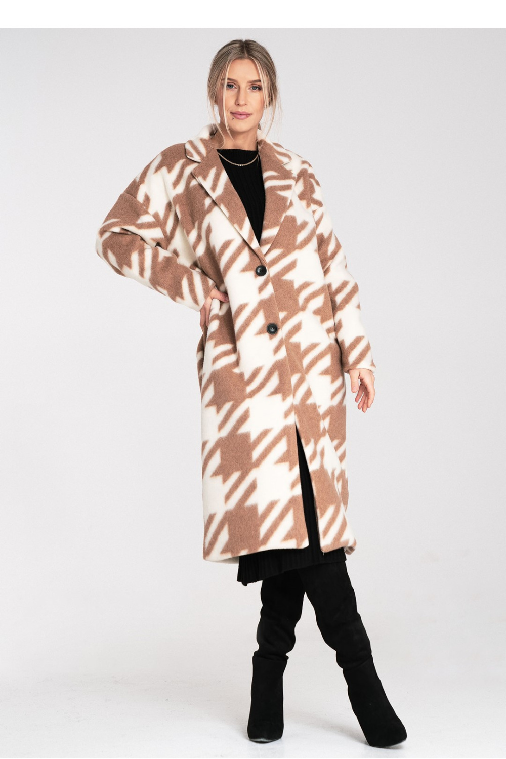 Płaszcz Damski Model M1112 Beige - Figl217102 - Beżowy