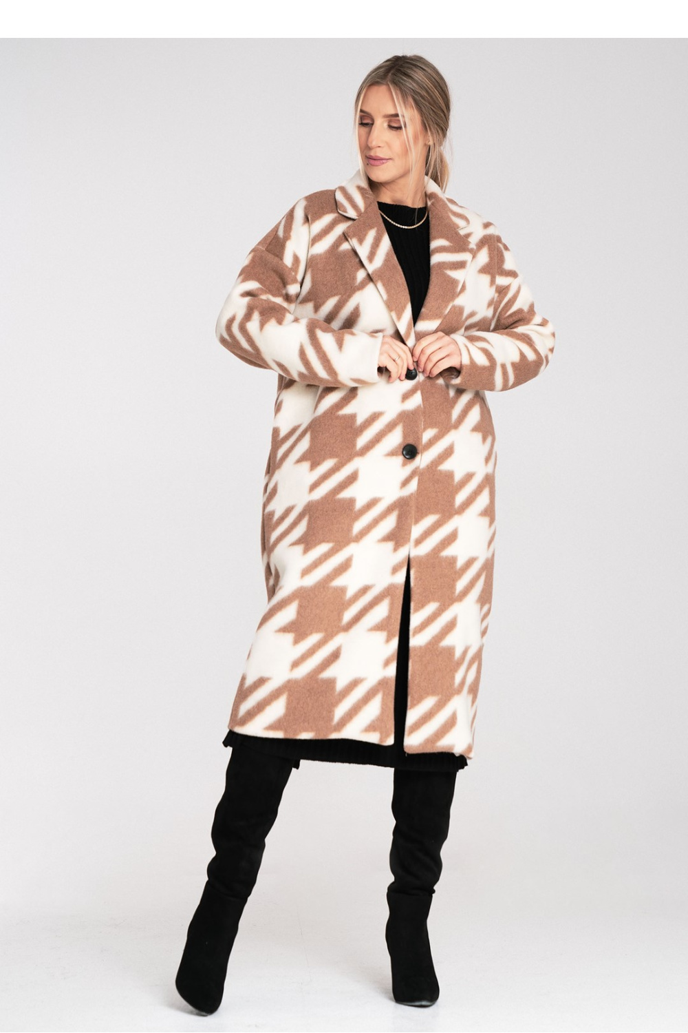 Płaszcz Damski Model M1112 Beige - Figl217102 - Beżowy - obrazek 4