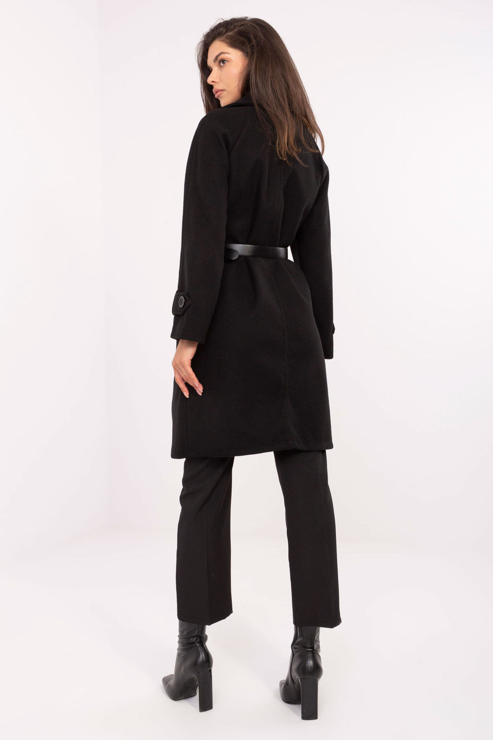 Płaszcz Damski Model IT-PL-FL5712.84 Black - Rue Paris217138 - Czarny - obrazek 3