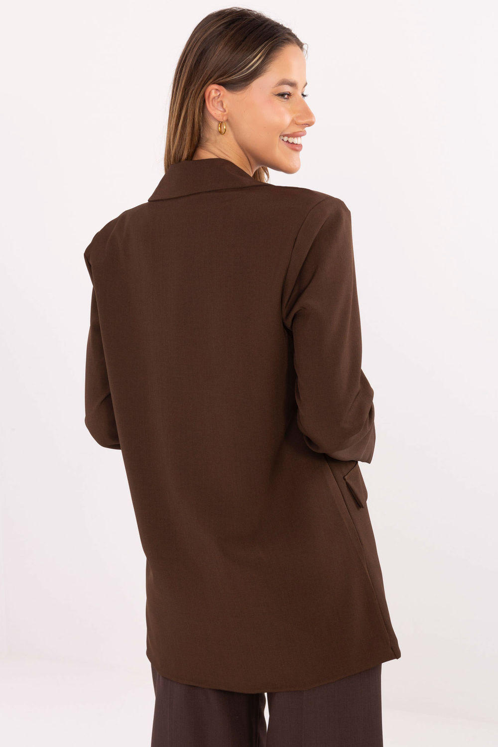 Marynarka Model IT-MA-FL8315.85 Brown - Rue Paris217239 - Brązowy - obrazek 3