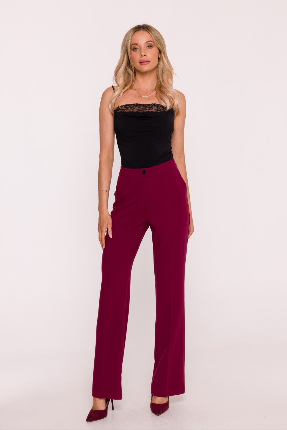 Spodnie Damskie Model S418 Bordo - Stylove217266 - Czerwony