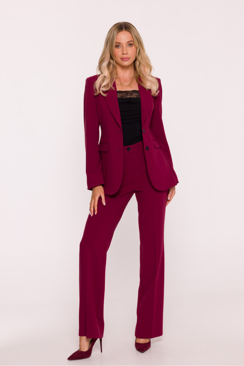 Marynarka Model S417 Bordo - Stylove217270 - Czerwony - obrazek 2