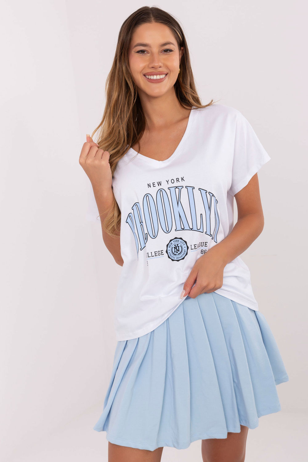 Spódnica Komplet Model RV-KMPL-A774.49 White/Blue - Relevance217296 - Niebieski