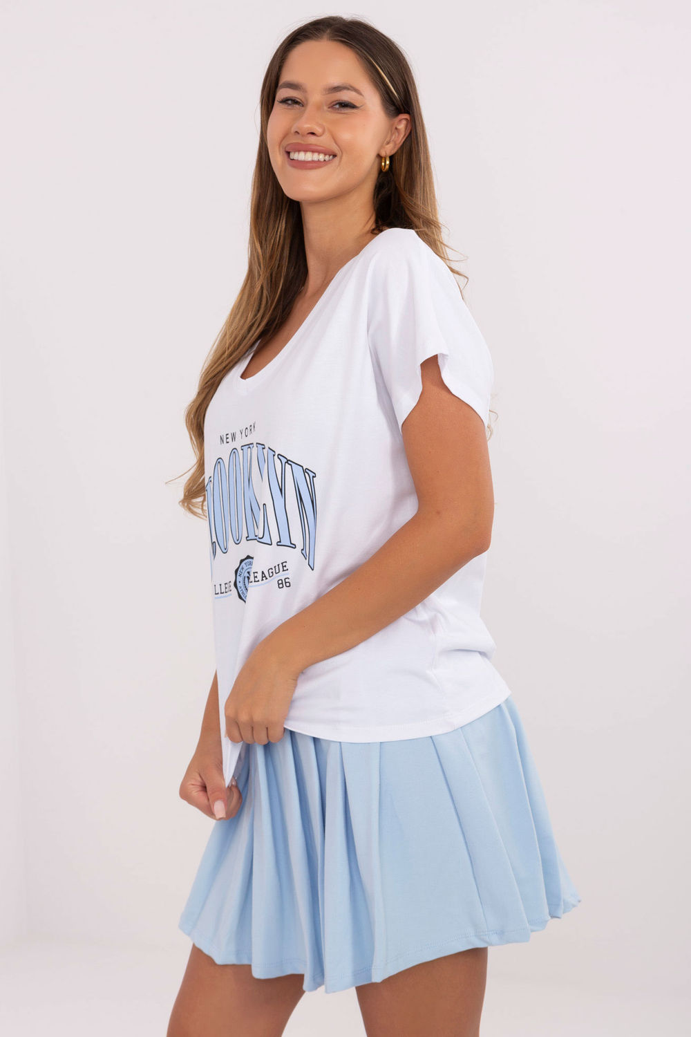 Spódnica Komplet Model RV-KMPL-A774.49 White/Blue - Relevance217296 - Niebieski - obrazek 2