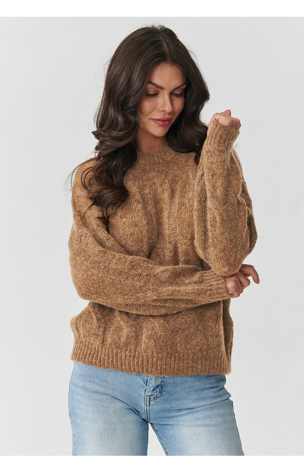 Sweter Damski Model S169 Ochra - Makadamia217357 - Beżowy