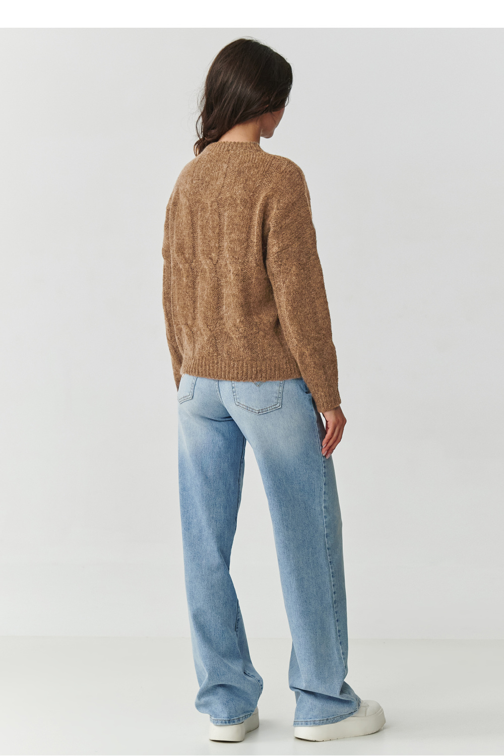 Sweter Damski Model S169 Ochra - Makadamia217357 - Beżowy - obrazek 3