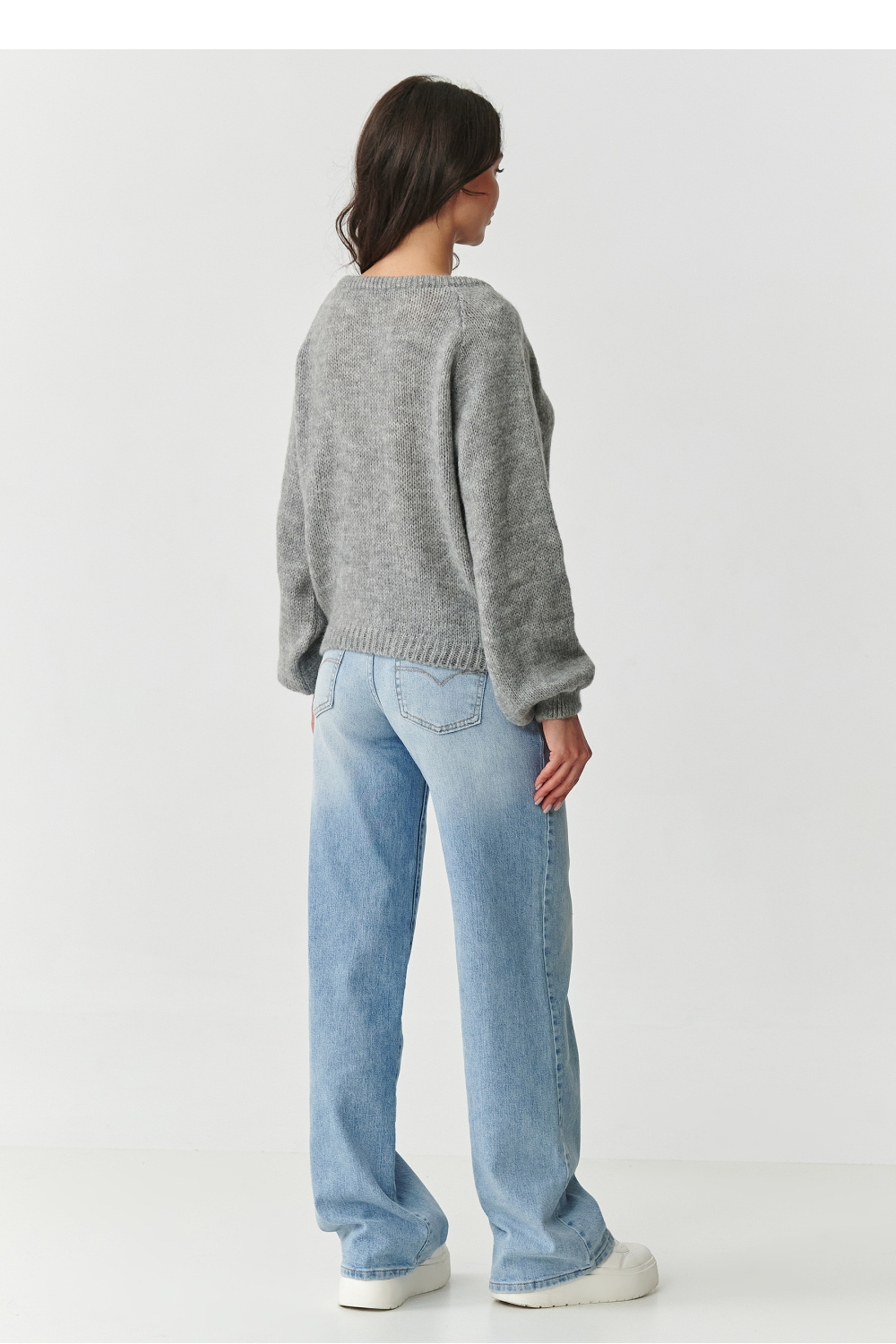 Sweter Damski Model S168 Grey Melange - Makadamia217391 - Szary - obrazek 3