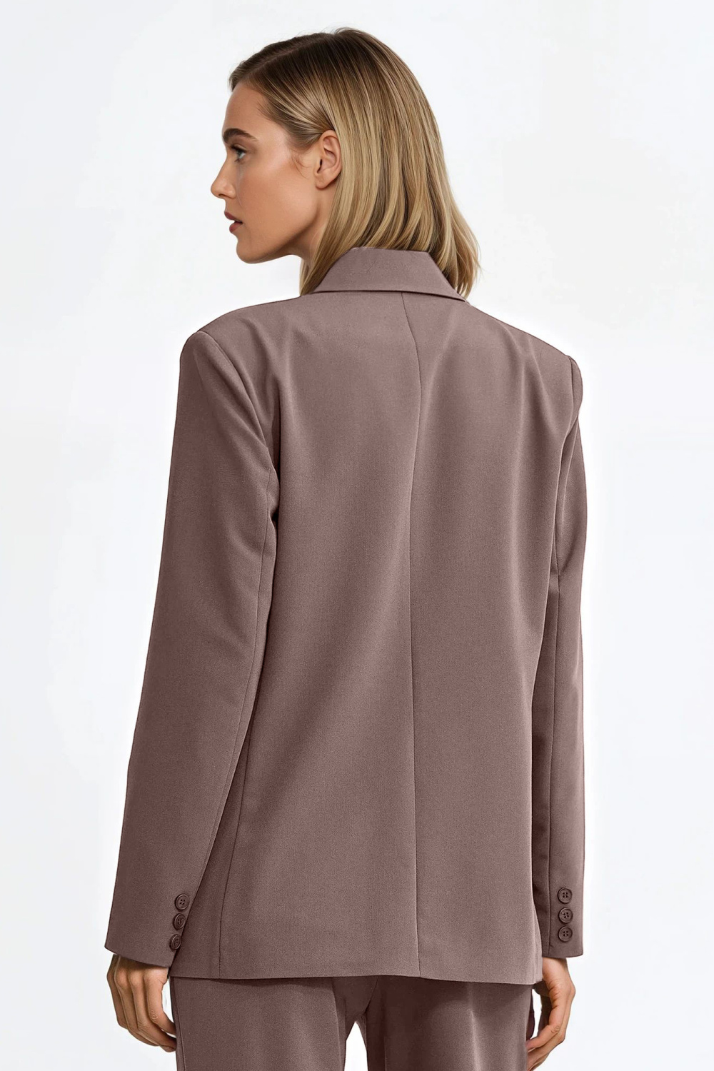Marynarka oversize dwurzędowa Z88 Mocca - Nife217570 - Brązowy - obrazek 3