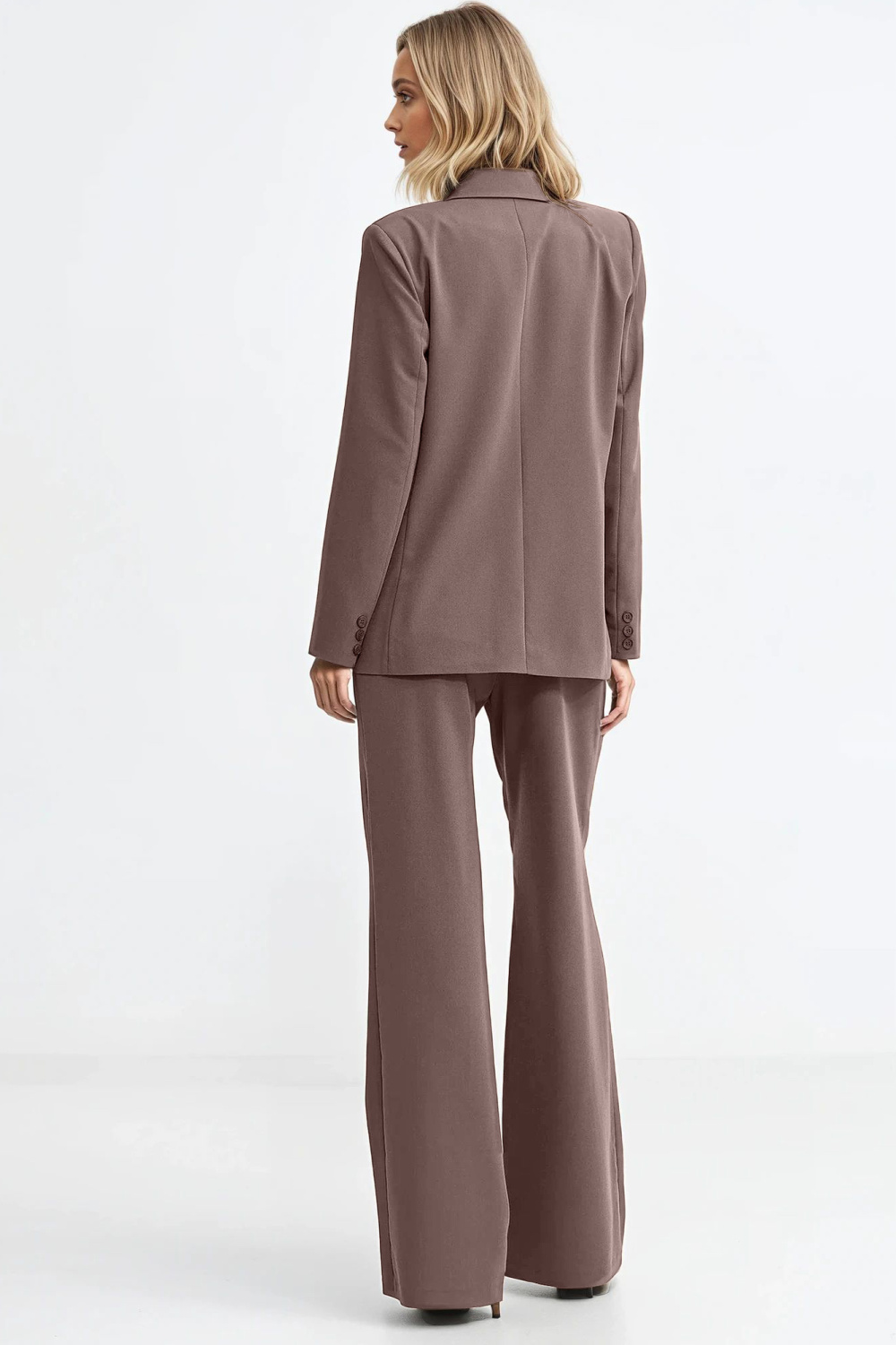 Marynarka oversize dwurzędowa Z88 Mocca - Nife217570 - Brązowy - obrazek 4