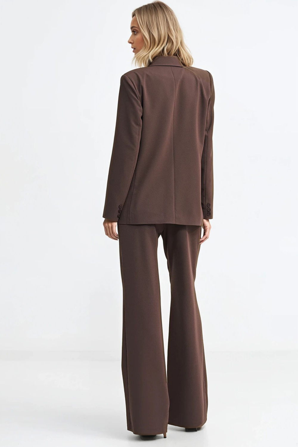 Marynarka oversize dwurzędowa Z88 Brown - Nife217571 - Brązowy - obrazek 4