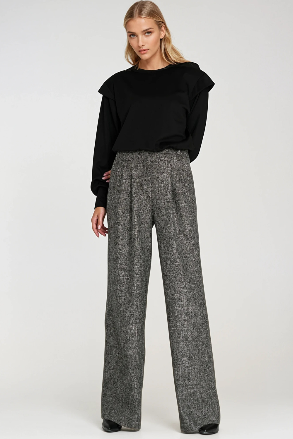 Bluza z wysokimi ściągaczami BL10 Black - Nife217576 - Czarny - obrazek 4