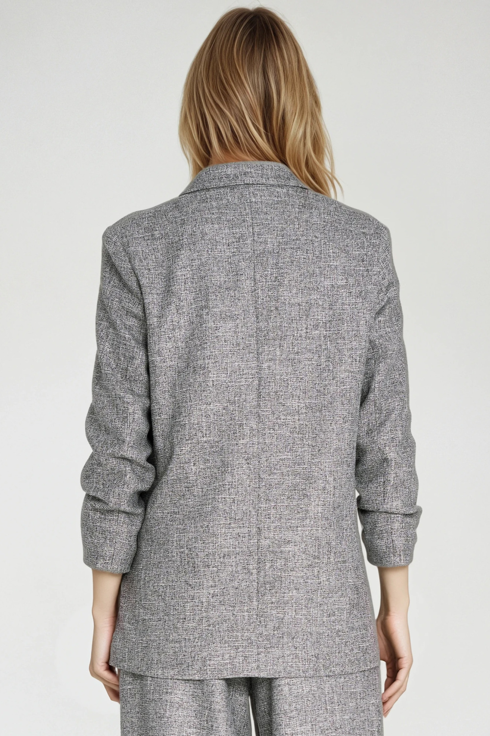 Marynarka z zakładkami na rękawach Z82 Grey Melange - Nife217596 - Szary - obrazek 3