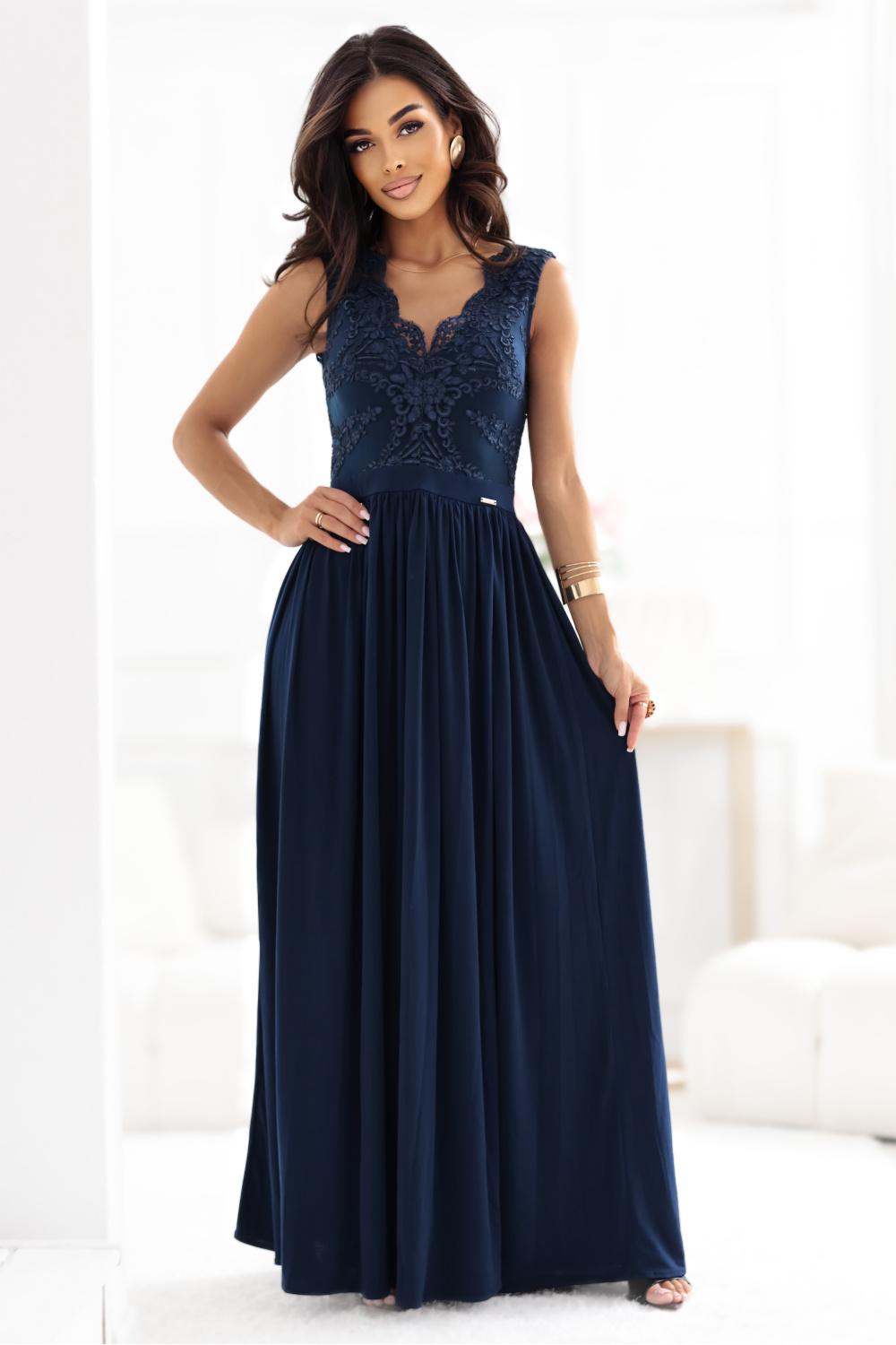 Sukienka Model Lea 215-6 Navy - Numoco217775 - Granatowy