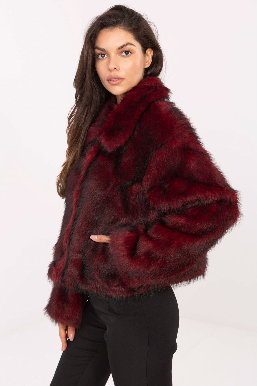 Kurtka Damska Model IT-KR-2502.50 Bordo - Rue Paris217993 - Czerwony - obrazek 2