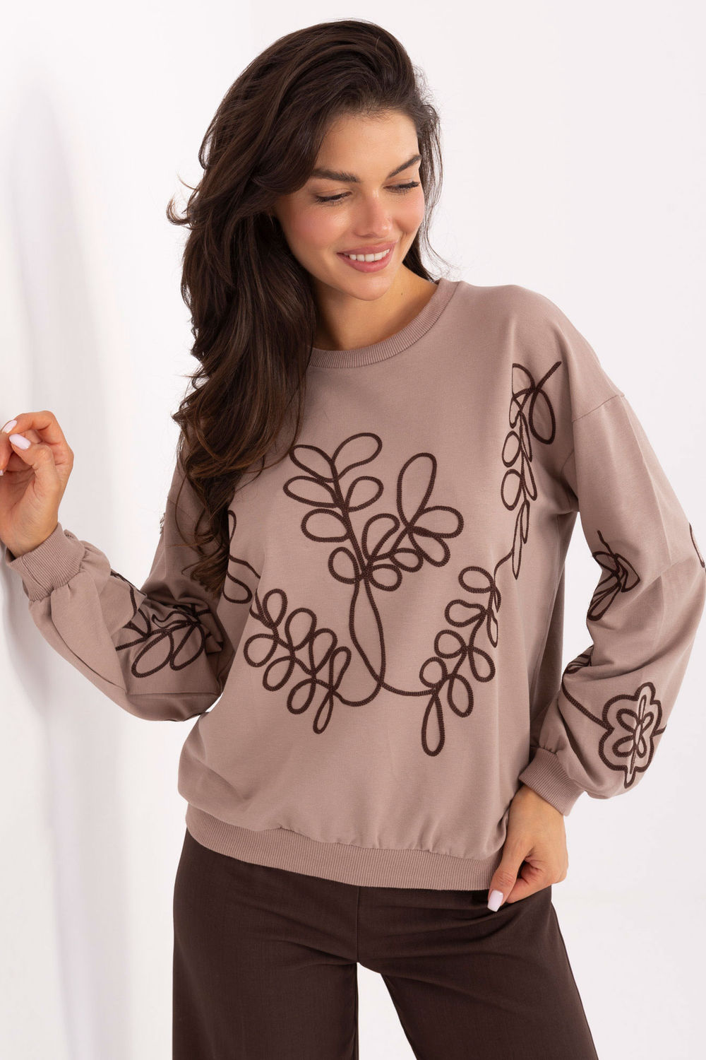 Bluza Damska Model RV-BZ-A175.02 Dark Beige - Relevance218384 - Beżowy