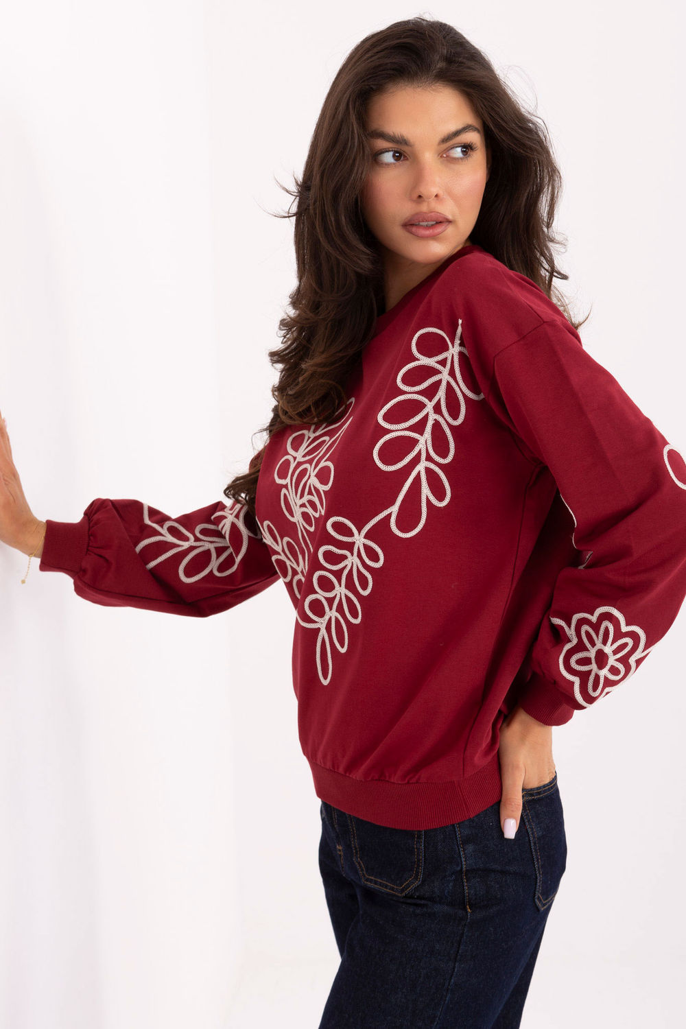 Bluza Damska Model RV-BZ-A175.02 Bordo - Relevance218385 - Czerwony - obrazek 2