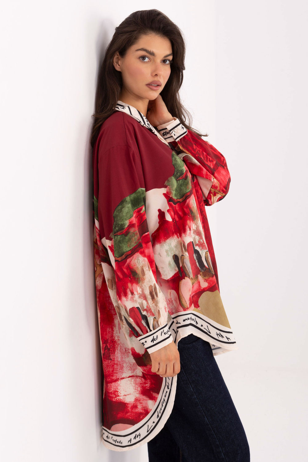 Koszula Damska Model IT-KS-18729.12 Bordo - Rue Paris218392 - Czerwony - obrazek 2