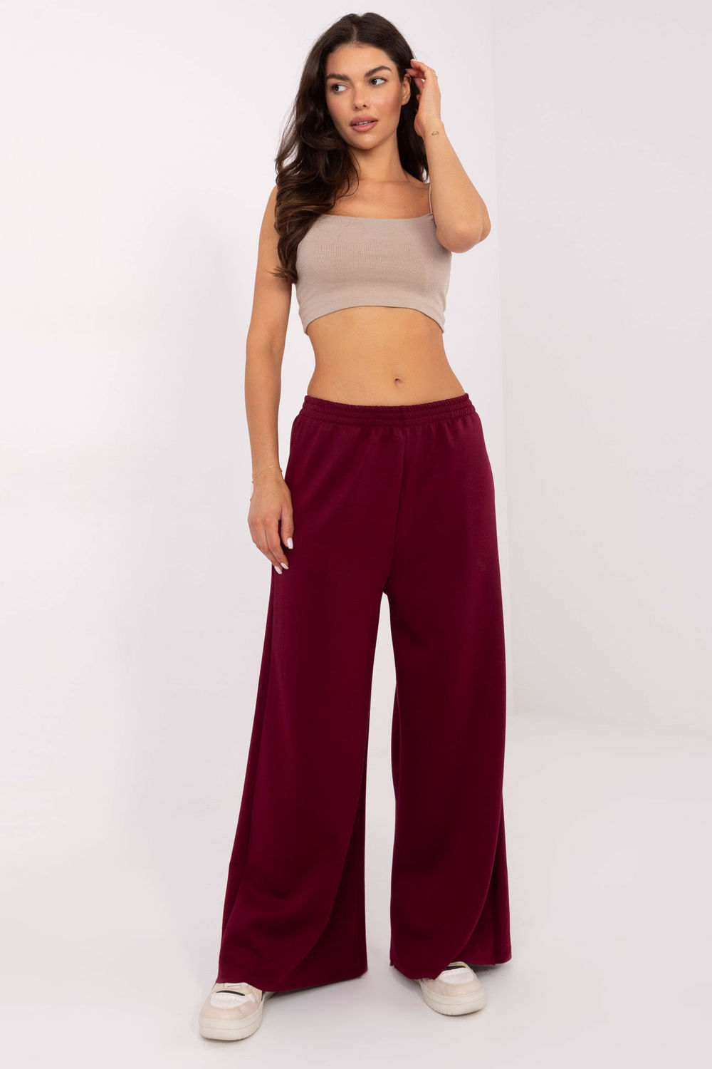 Spodnie Damskie Model IT-SP-21559.75 Bordo - Italy Moda218434 - Czerwony