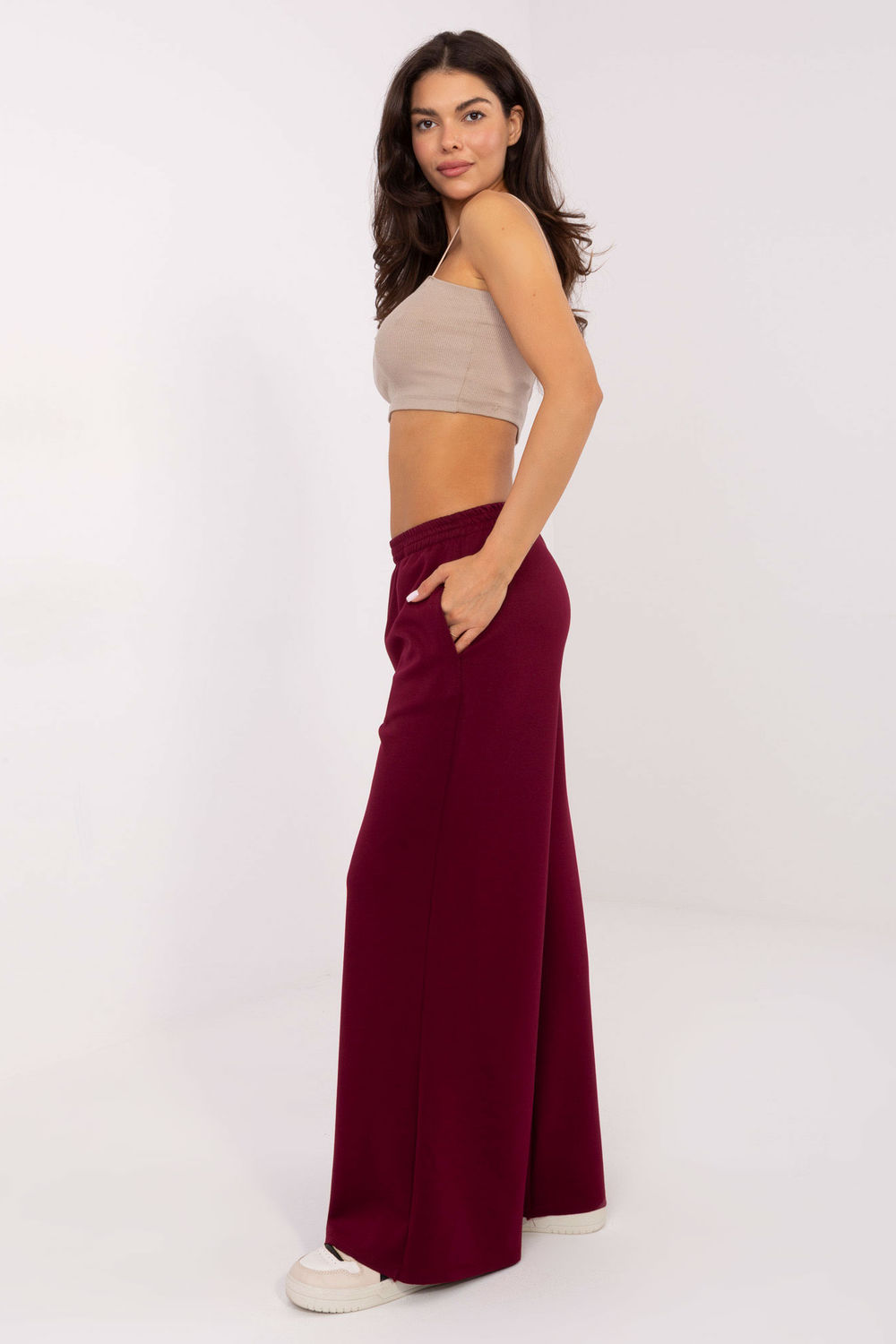 Spodnie Damskie Model IT-SP-21559.75 Bordo - Italy Moda218434 - Czerwony - obrazek 2