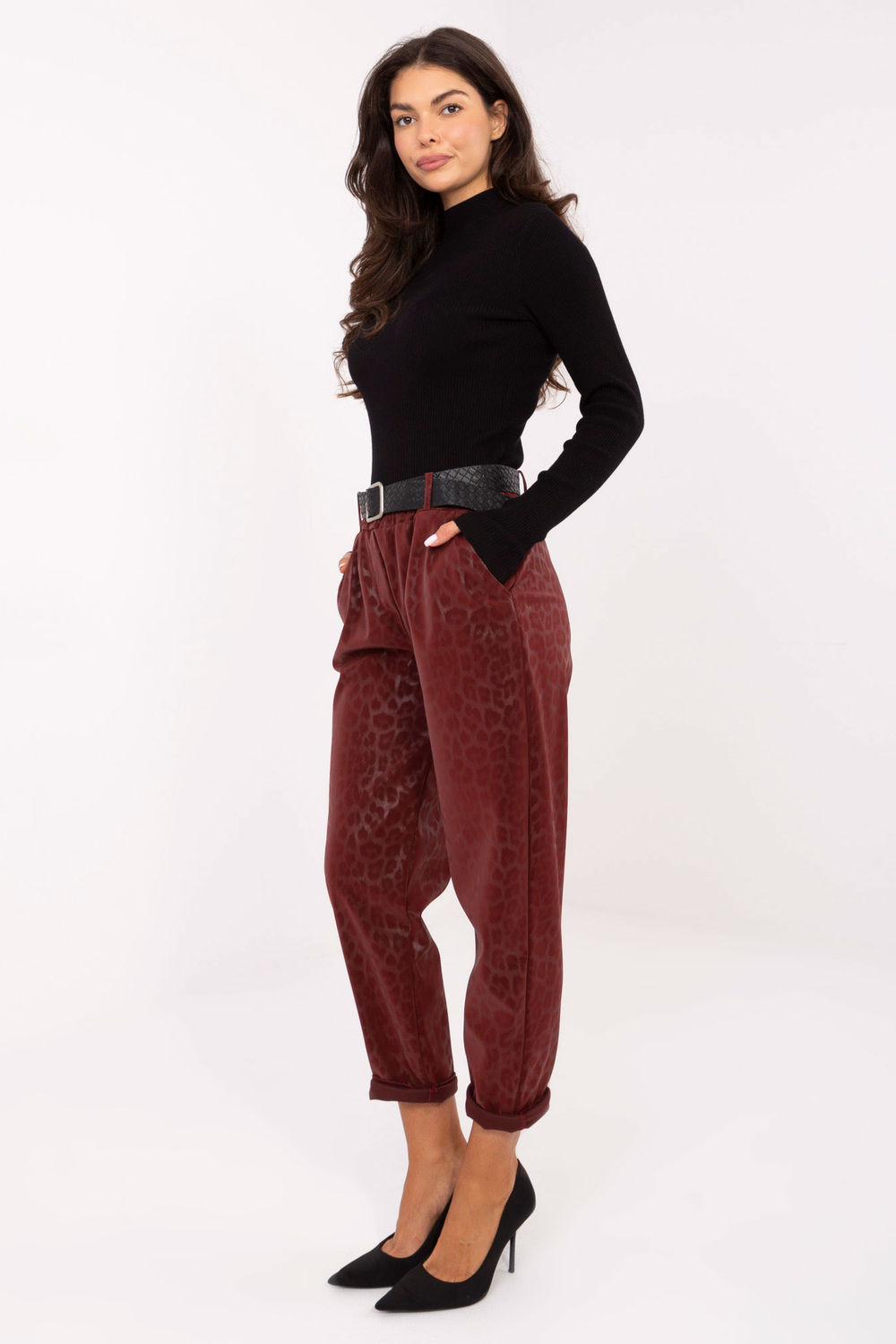 Spodnie Damskie Model IT-SP-242976.29P Bordo - Italy Moda218447 - Czerwony - obrazek 2
