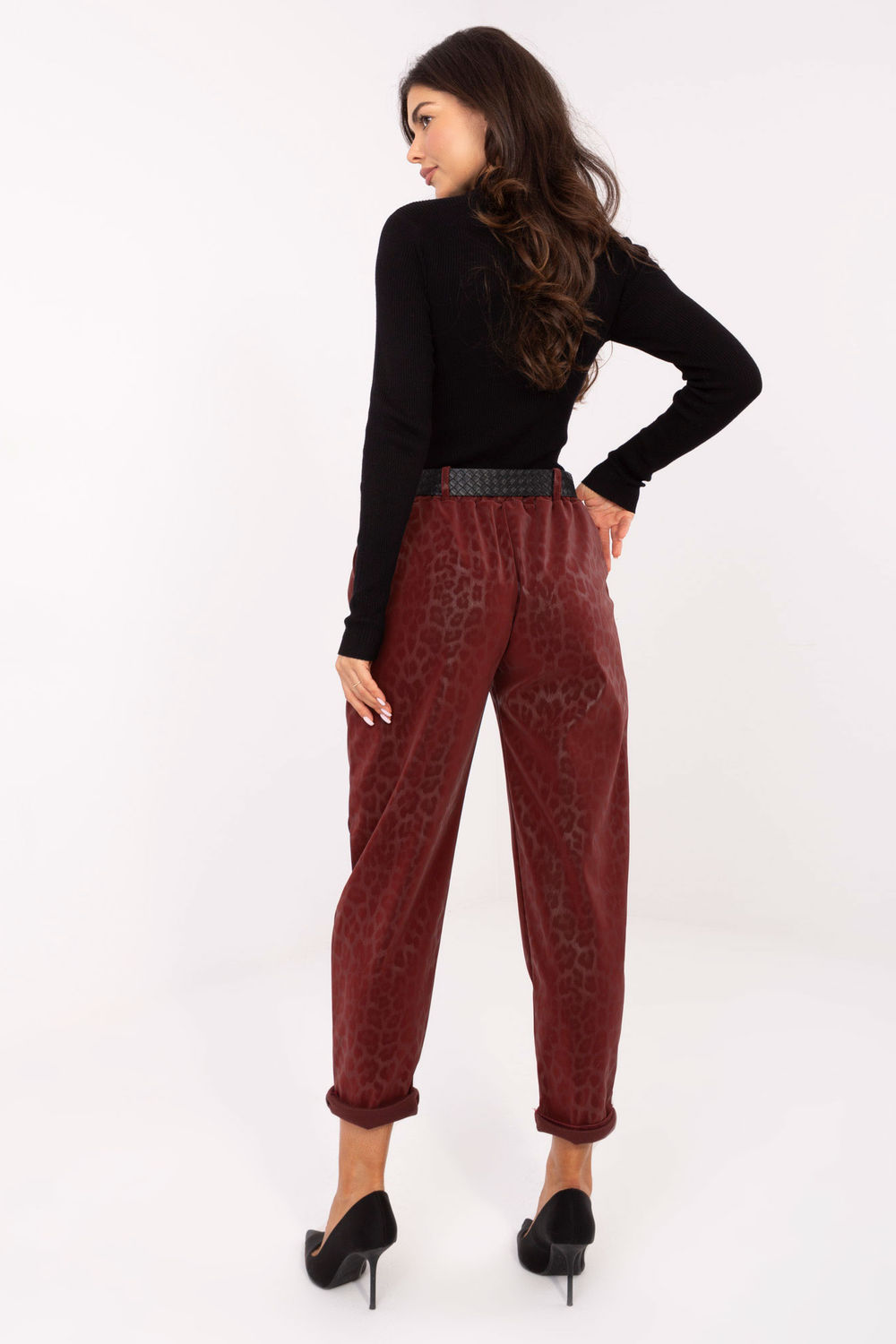 Spodnie Damskie Model IT-SP-242976.29P Bordo - Italy Moda218447 - Czerwony - obrazek 3
