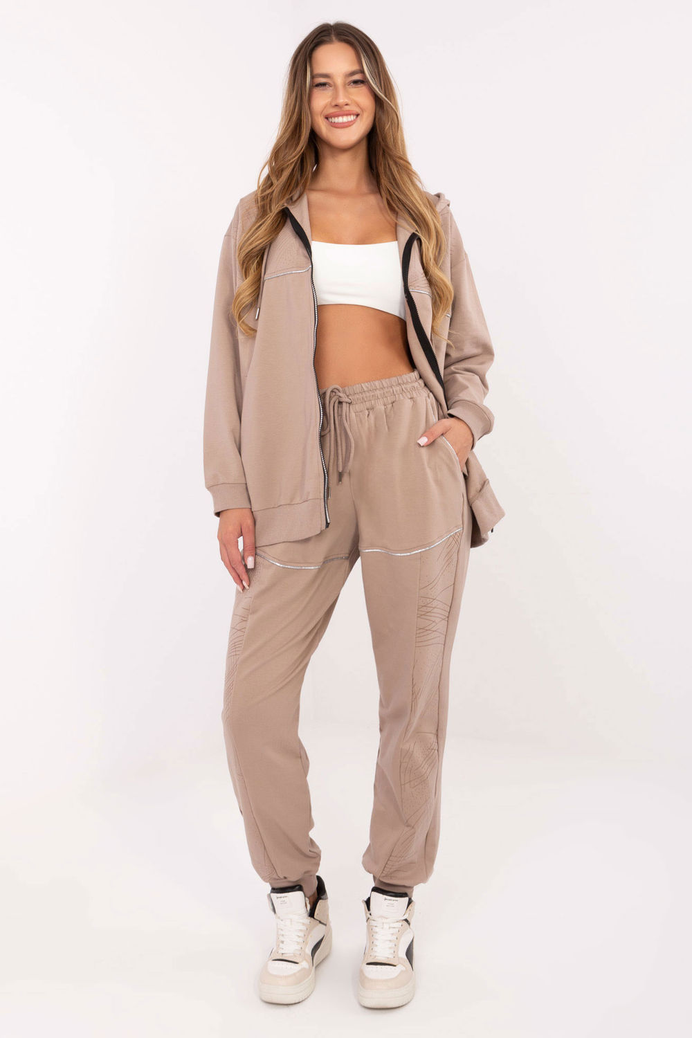 Spodnie Komplet Model RV-KMPL-A881.15 Dark Beige - Relevance218609 - Beżowy
