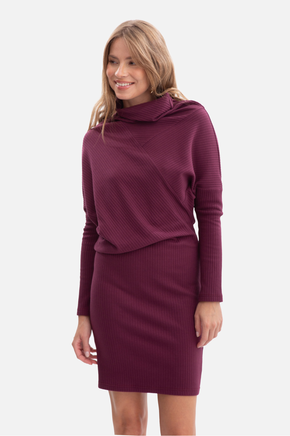 Sukienka Model B309 Śliwka - BeWear218623 - Fioletowy