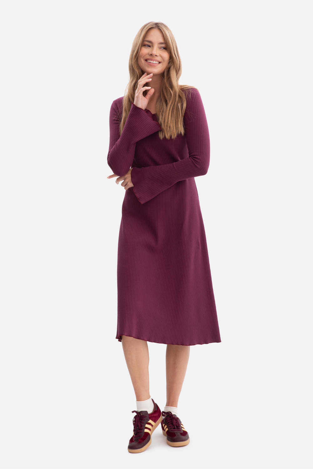 Sukienka Model B308 Śliwka - BeWear218628 - Fioletowy