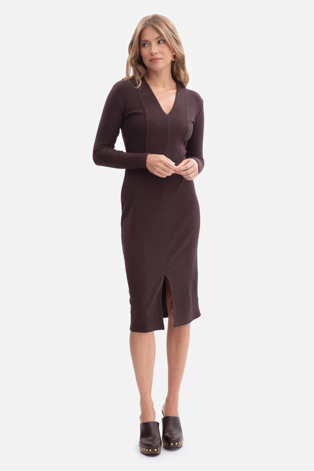 Sukienka Model B307 Gorzka Czekolada - BeWear218635 - Brązowy - obrazek 2