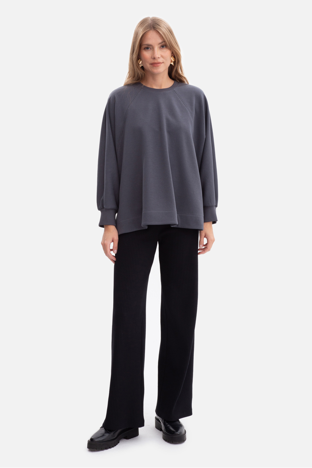 Bluza Damska Model B306 Stal - BeWear218639 - Szary - obrazek 2