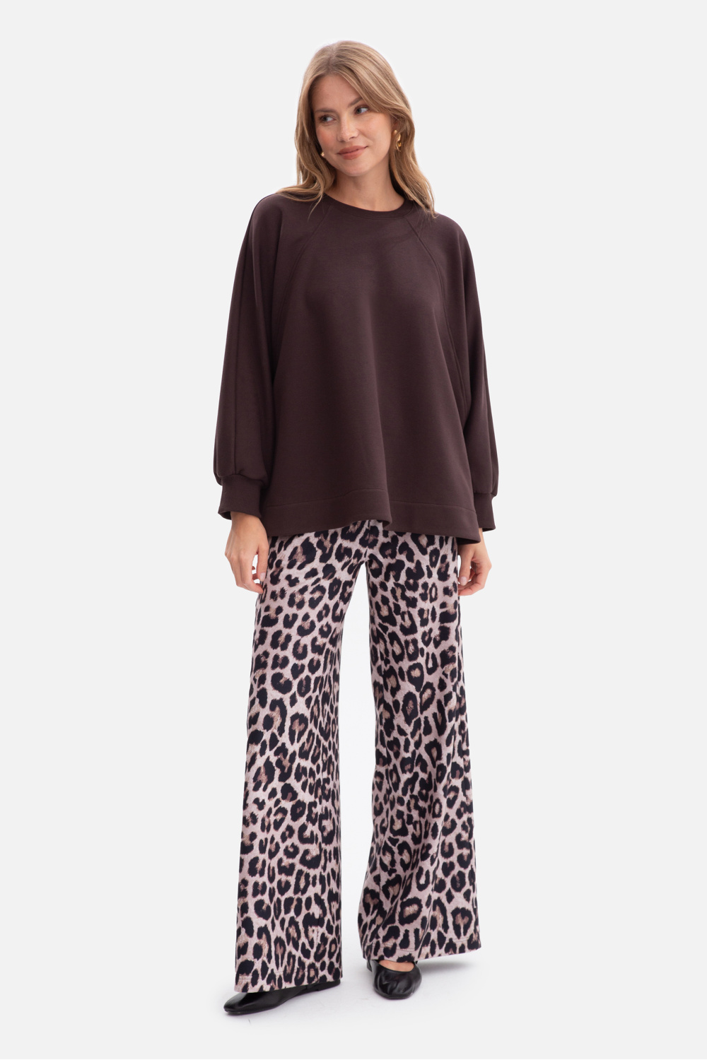 Bluza Damska Model B306 Gorzka Czekolada - BeWear218640 - Brązowy - obrazek 2