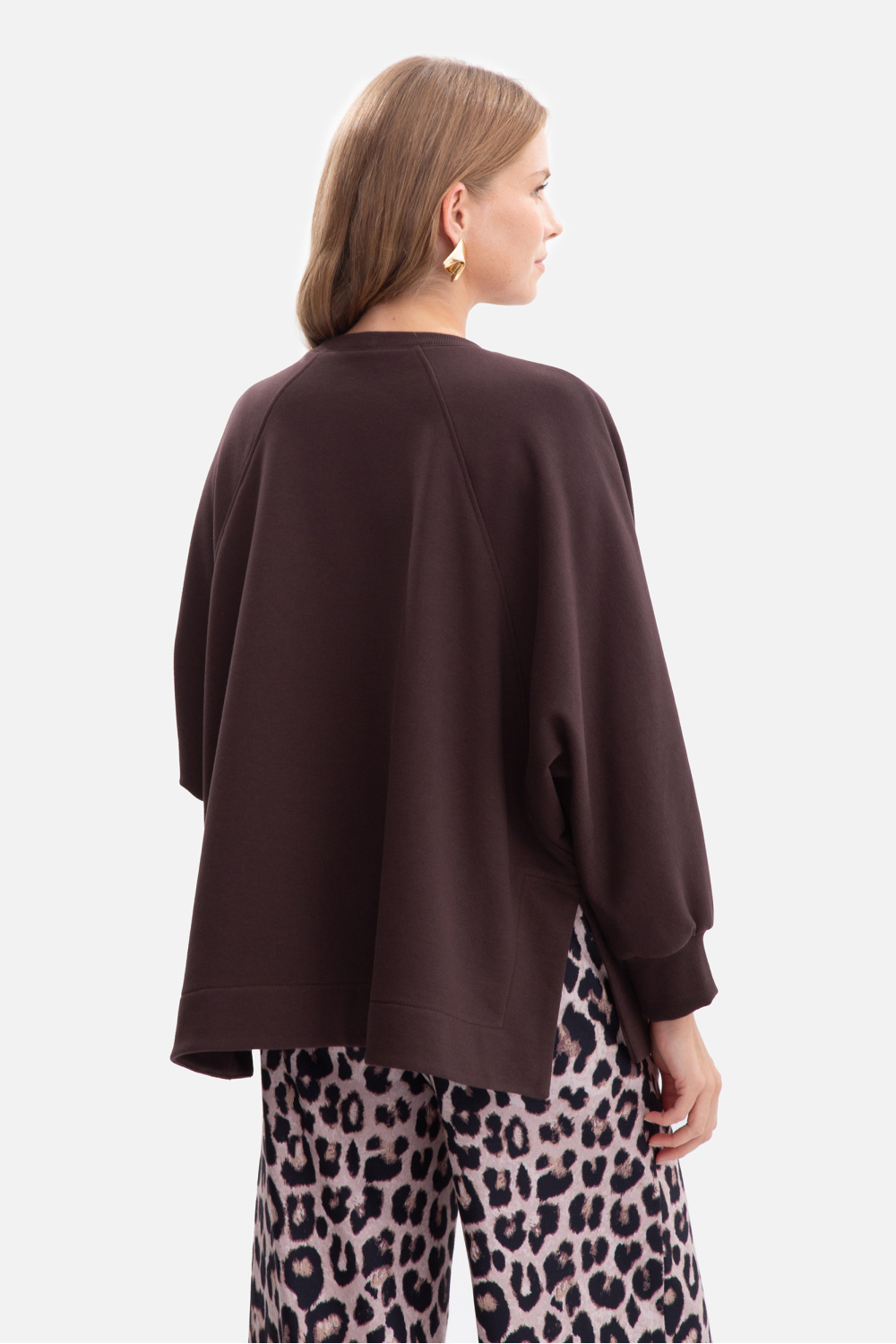 Bluza Damska Model B306 Gorzka Czekolada - BeWear218640 - Brązowy - obrazek 3