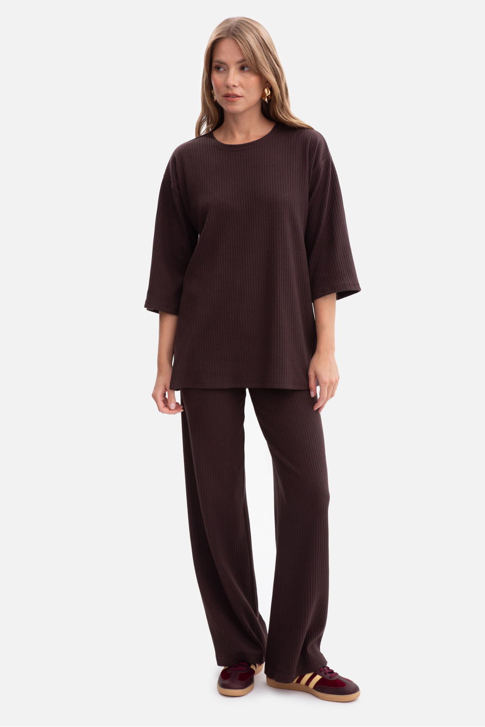 Spodnie Damskie Model B300 Gorzka Czekolada - BeWear218663 - Brązowy - obrazek 2