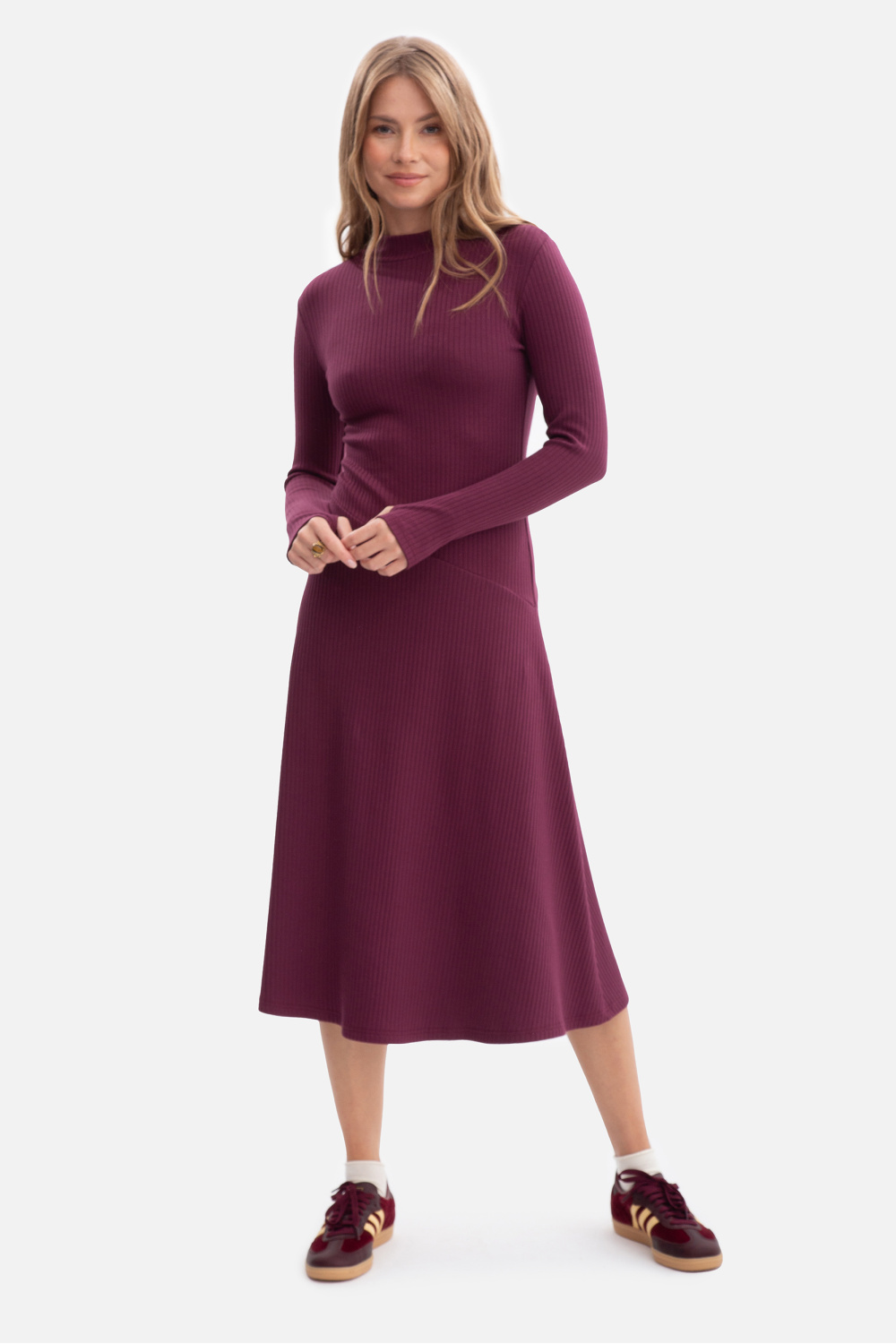 Sukienka Model B299 Śliwka - BeWear218666 - Fioletowy