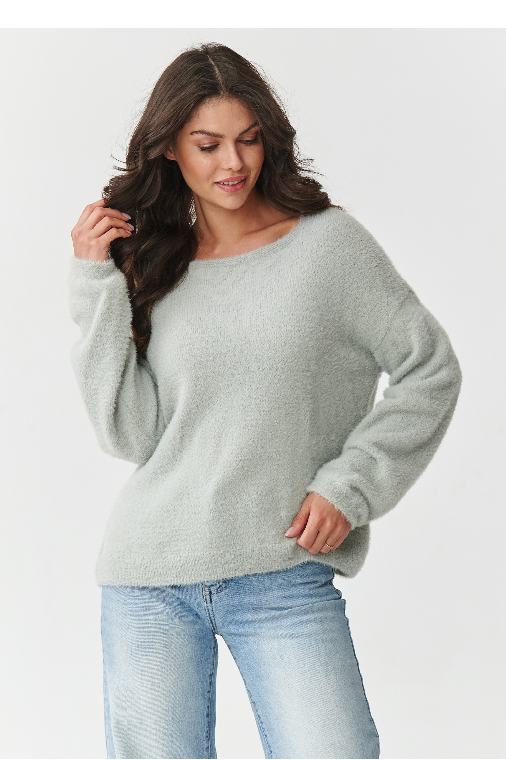 Sweter Damski Model S171 Light Grey - Makadamia218806 - Szary