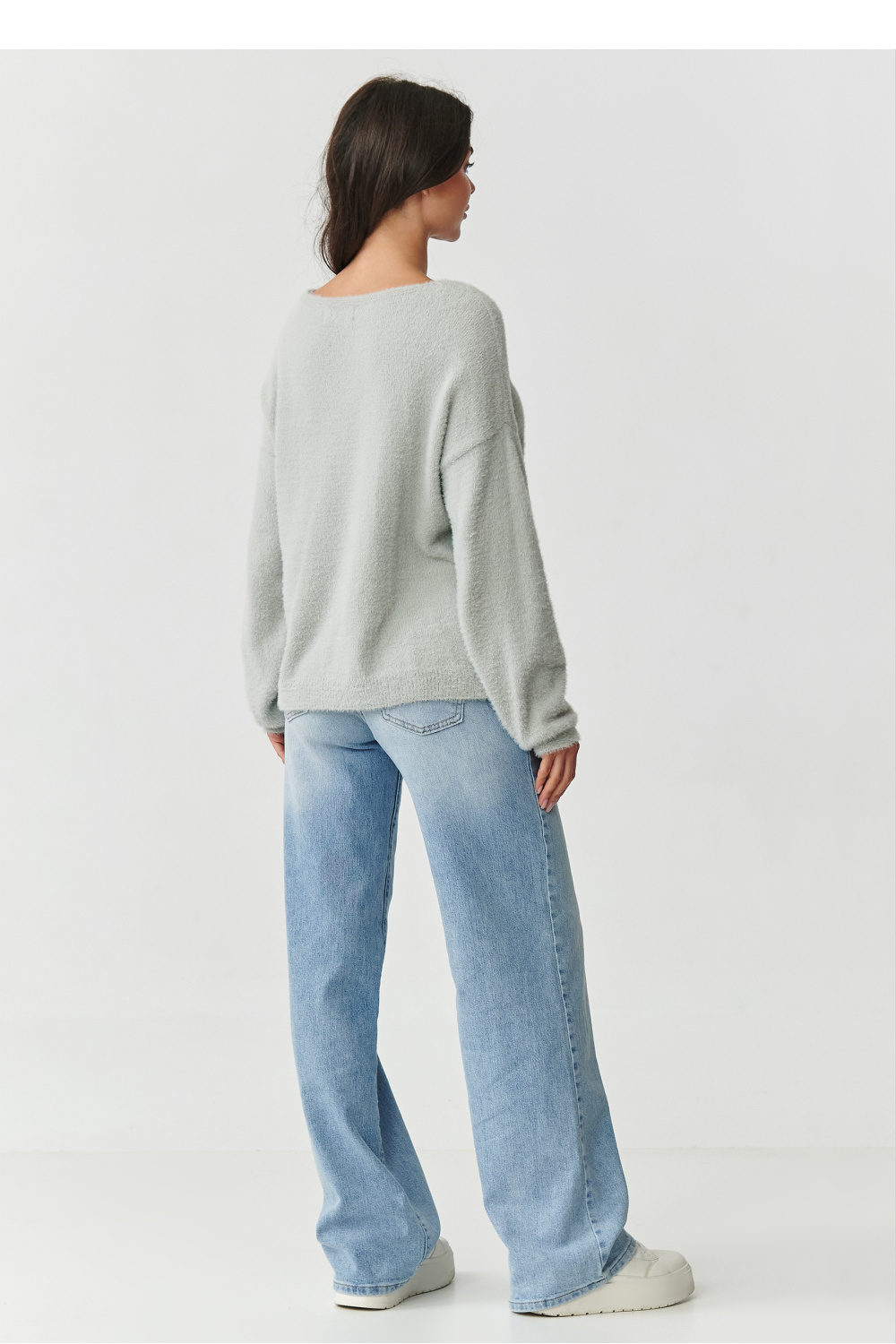 Sweter Damski Model S171 Light Grey - Makadamia218806 - Szary - obrazek 3