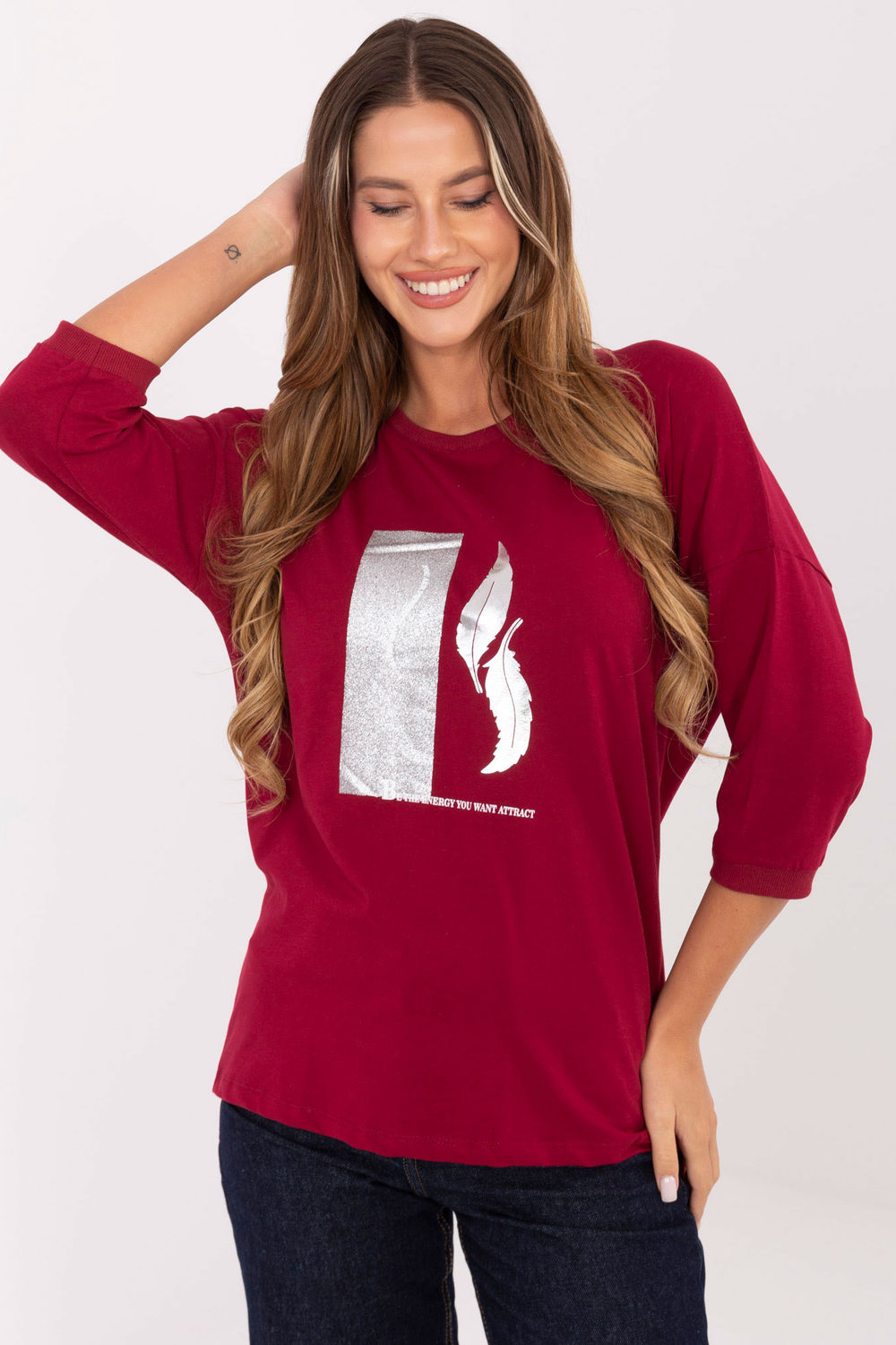 Bluzka Model RV-BZ-A820.27P Bordo - Relevance218827 - Czerwony