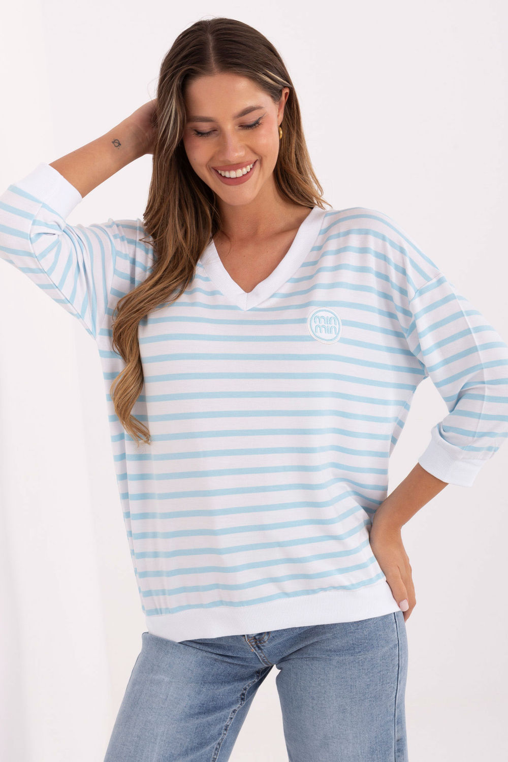 Bluzka Model RV-BZ-A791.53 White/Blue - Relevance218842 - Niebieski