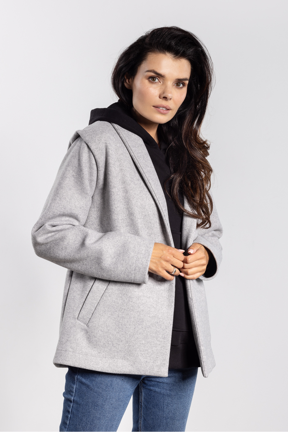Kurtka Damska Model A752 Grey - awama218959 - Szary - obrazek 2
